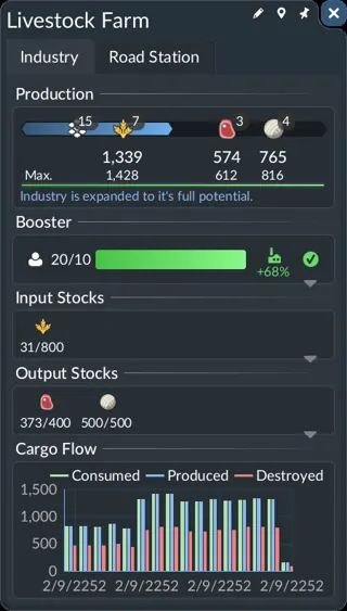 Official industry Booster interface, Urban Games