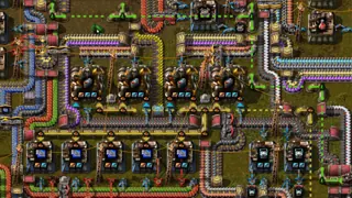 Wube fluid connection overlay shows colored underground-pipe connections