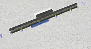 Station configuration mode showing blue module placement markers