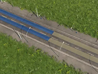 Tram-track road sections highlighted by the official street modification tool