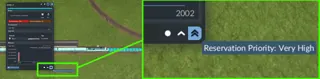 Official line window with Reservation Priority Very High control enlarged
