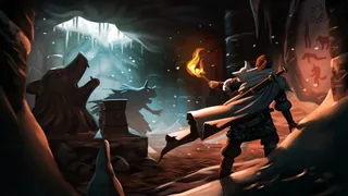 Official Valheim Frost Caves illustration: the cave route used for Fenris materials