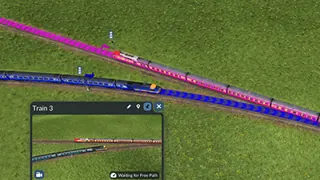Official train Waiting for Free Path example with the rear obstructing a junction