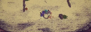 A closed chain loop encloses the enemy between the players