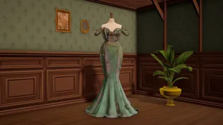 Fitted green dress silhouette — Cozy Lives / Free Lives