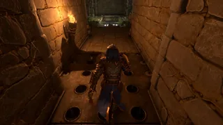 The spike-trap corridor with its floor sockets