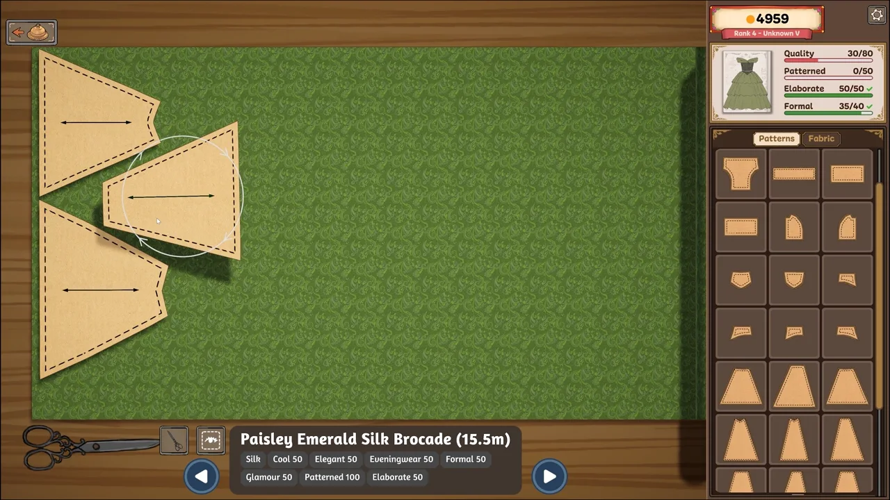 Cutting-table workspace with paper panels — Cozy Lives / Free Lives