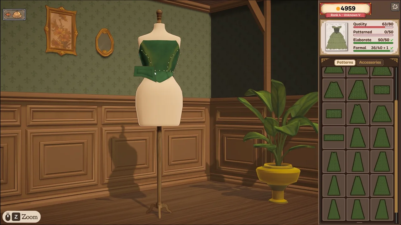 Assembling green bodice panels on the mannequin — Cozy Lives / Free Lives