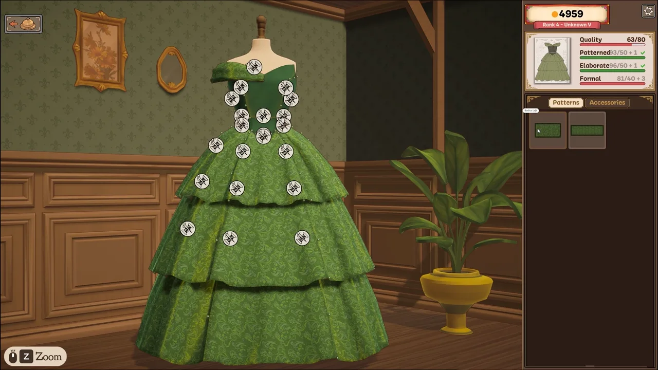 Full dress in the workshop mannequin view — Cozy Lives / Free Lives