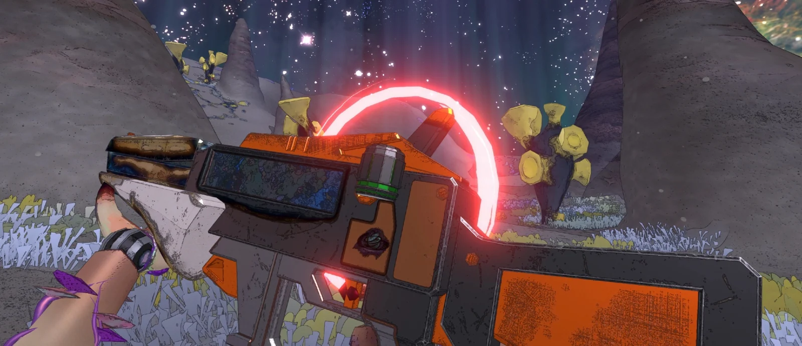 Watch the glowing ring on the Driver: alternate fire spins this halo to change the cone.
