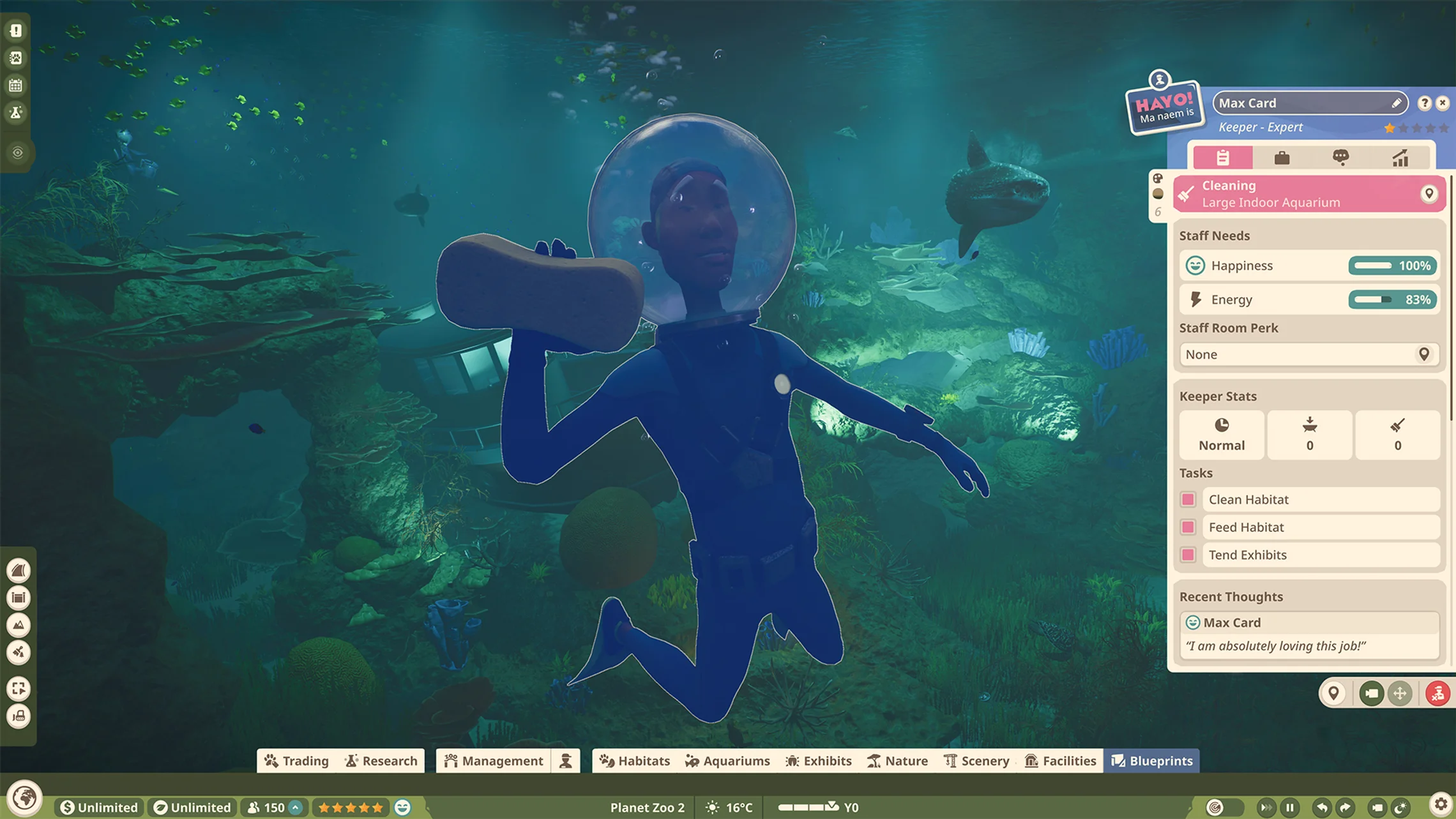 Planet Zoo 2 keeper tasks panel