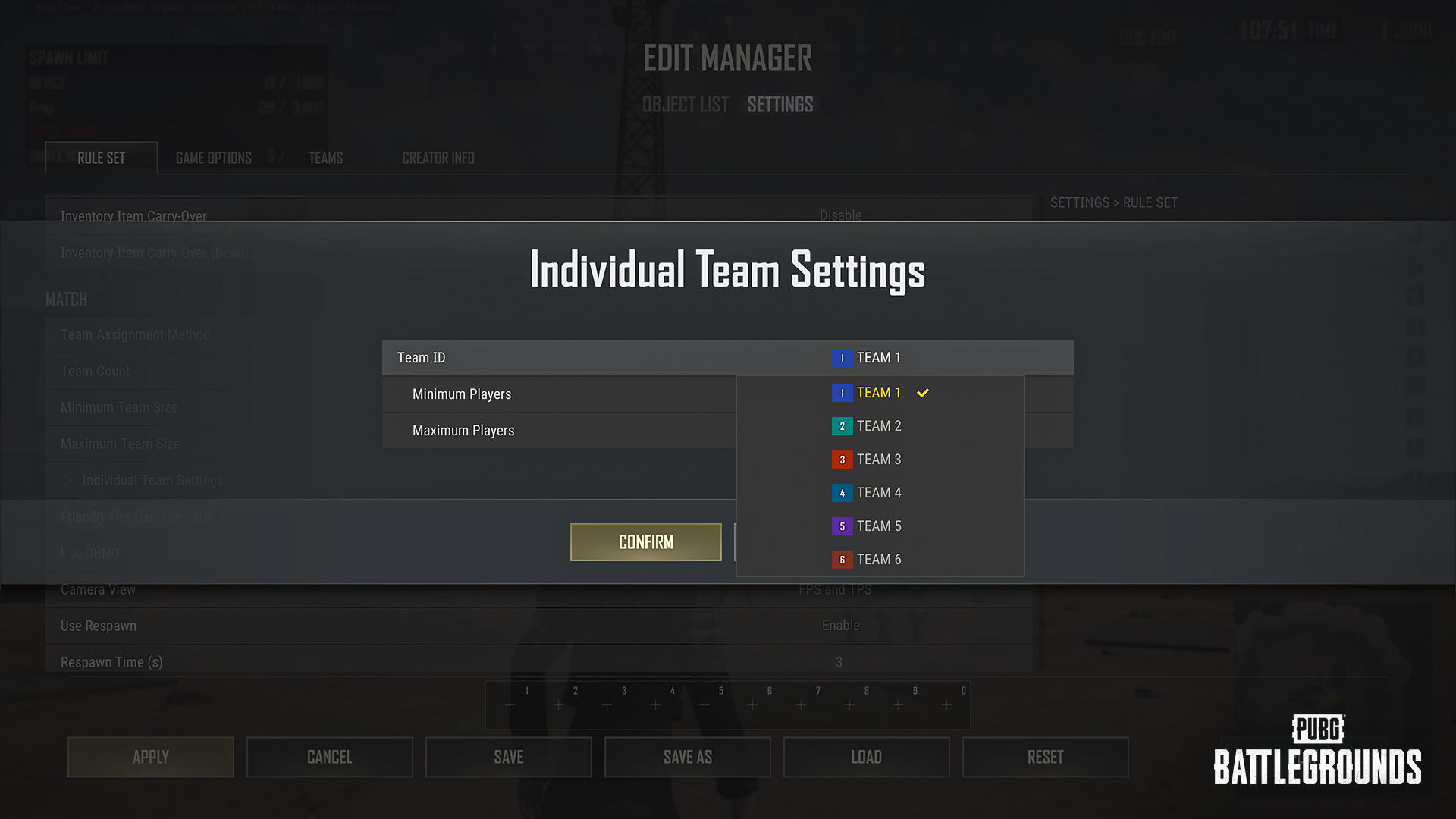 KRAFTON illustration for PUBG Playgrounds Team Selection Disabled? Check Individual Minimums and Overrides