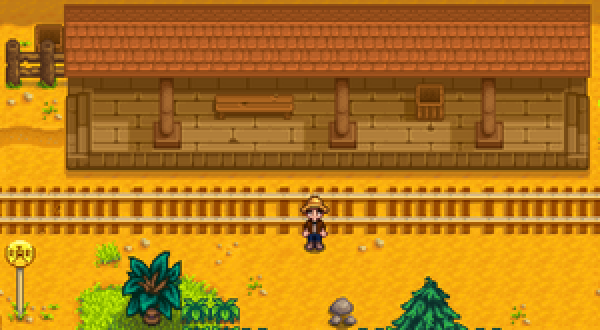 The Railroad area north of the Mountain in Stardew Valley
