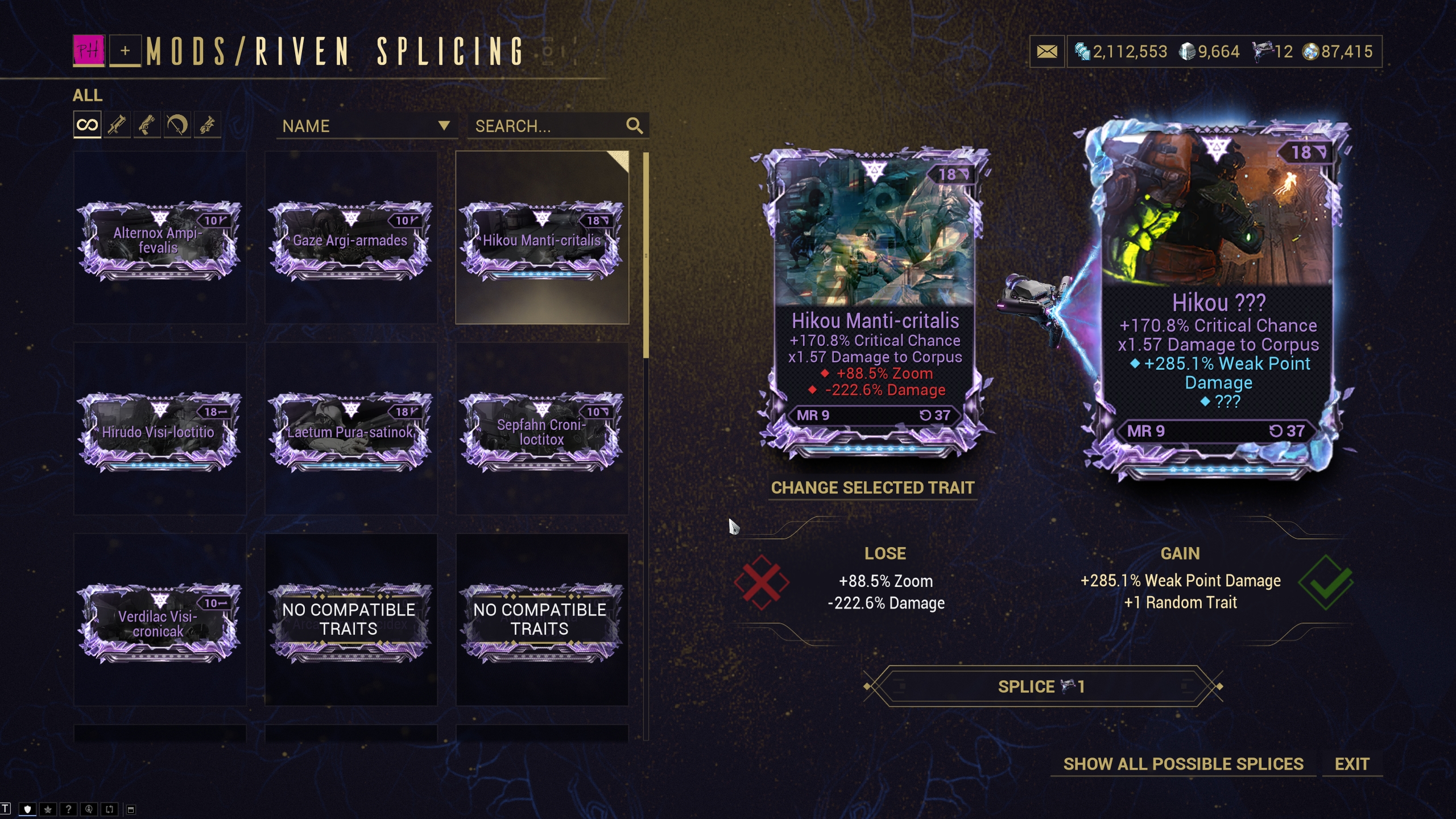 Riven Splicing trait preview — Digital Extremes